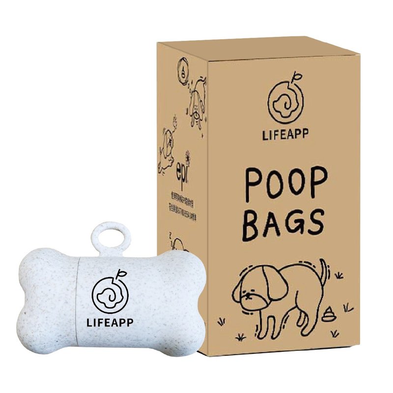 【LIFEAPP 徕芙宝】骨头造型捡便器组 (捡便器1入+环保捡便袋2卷) - 其他 - 其他材质 黑色