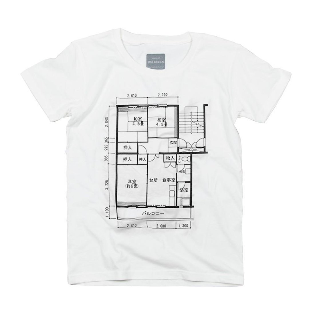 For Father's Day gifts. Kids Ladies can be ordered. For gifts. Japanese floor plan T-shirt Unisex XS ~ XL size Tcollector - 女装 T 恤 - 棉 白色