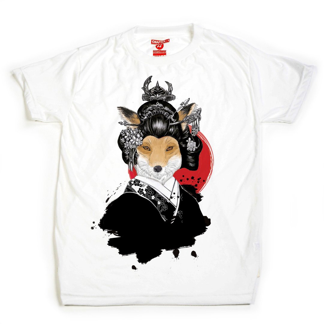 Wolf Geiisha unisex men woman cotton mix Chapter One T-shirt - 男装上衣/T 恤 - 棉 白色
