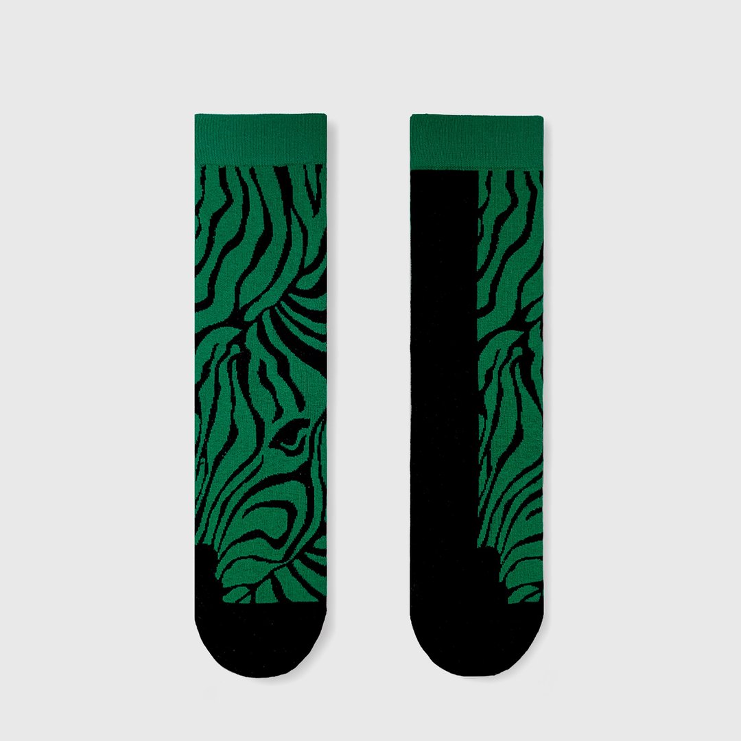 zebra_g  / cotton / irregular / socks - 袜子 - 棉．麻 绿色