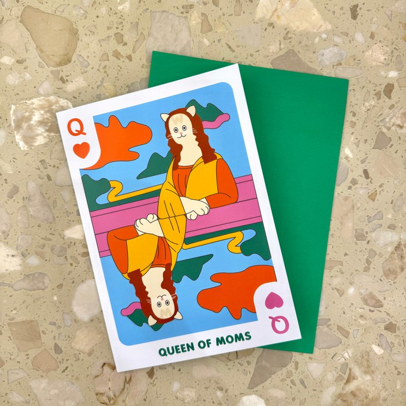 母亲节 猫 女王卡片 心意卡 Queencard - 卡片/明信片 - 纸 橘色