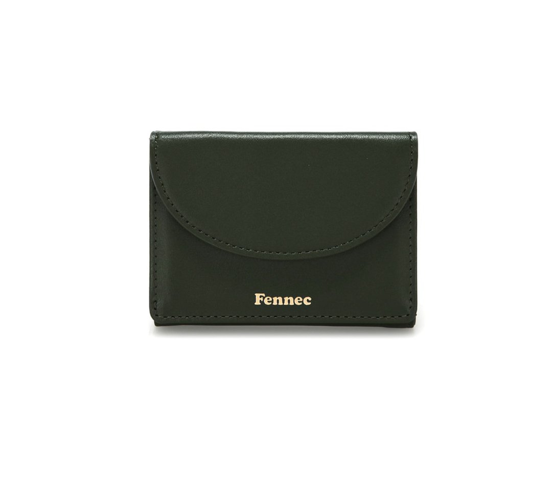 FENNEC HALFMOON MINI WALLET-黯军绿 KHAKI - 零钱包 - 真皮 绿色