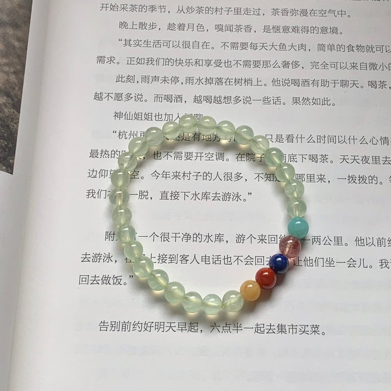 售完欣赏//清。天然葡萄石 南红 青金石 黄玉 草莓晶 天河石手链 - 手链/手环 - 水晶 多色