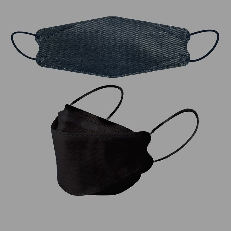 4D 立体医疗口罩 (成人 10片/盒) 摇滚黑 台湾制 l THG兆鼎生医 - 口罩 - 其他人造纤维 黑色