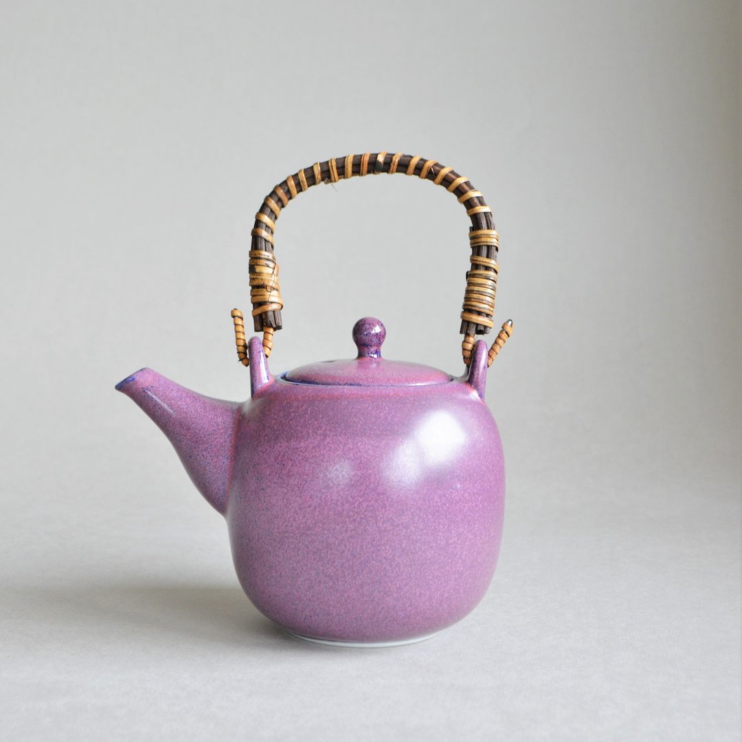 Minoyaki Midori earthenware teapot mulberry teapot tea pot pot tea - 茶具/茶杯 - 陶 紫色