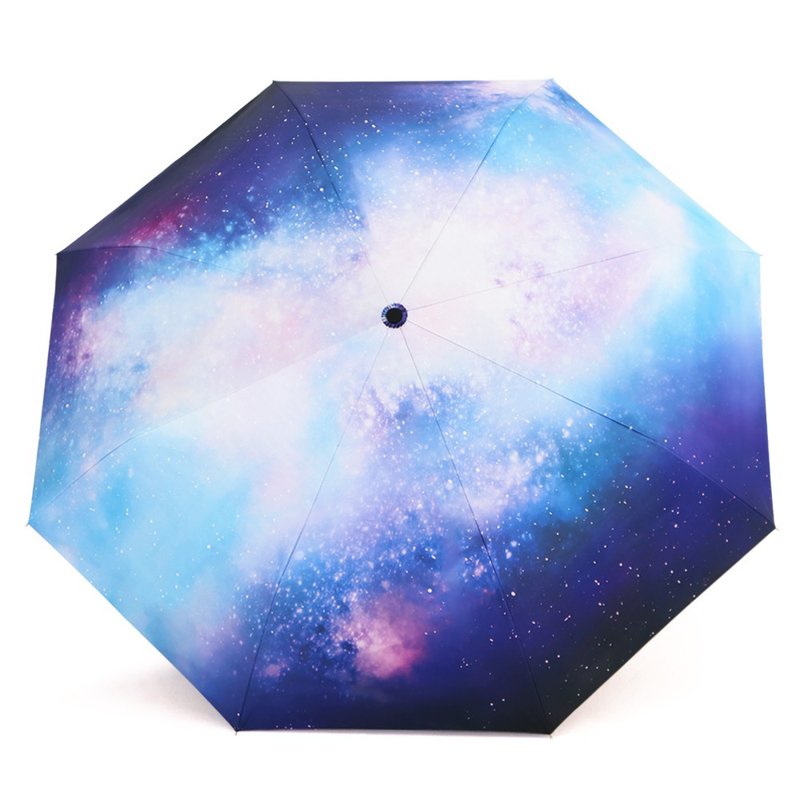 【TDN】自然光超轻易开收三折伞黑胶抗UV晴雨伞(星空蓝) - 雨伞/雨衣 - 防水材质 蓝色