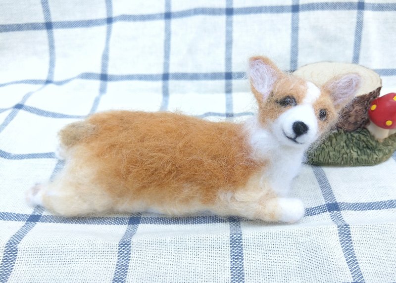 羊毛毡 宠物 复刻 仿真 狗狗 - 哥基 柯基 植毛款 - 摆饰 - 羊毛 多色