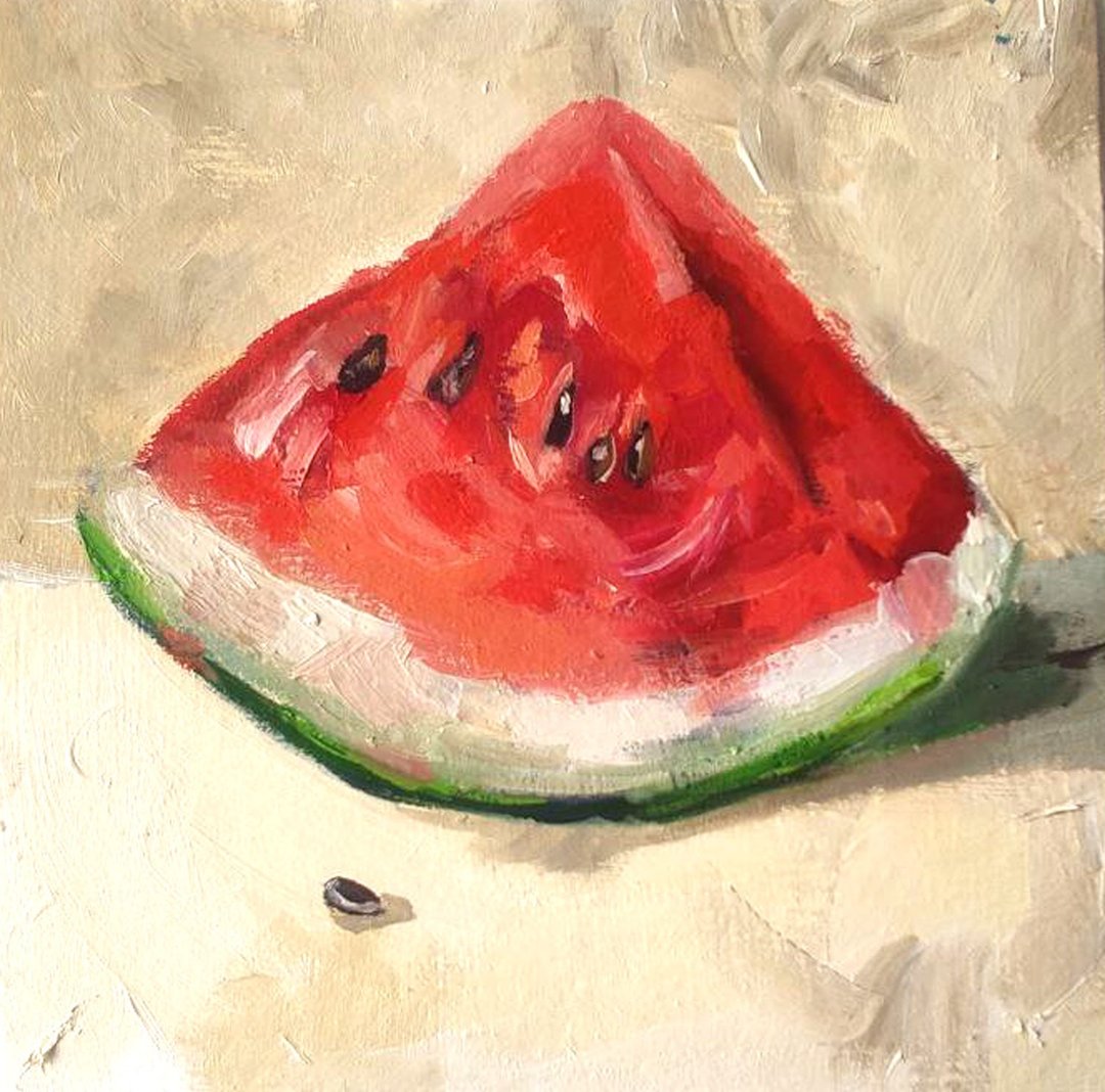 西瓜画原厂油画瓜艺术品厨房墙艺术 - 海报/装饰画/版画 - 其他材质 多色