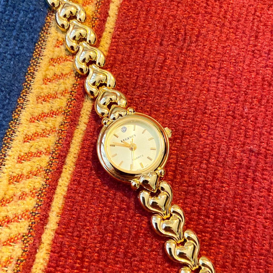 Regency 金色调少女心型表带 首饰级石英手表 - 女表 - 其他金属 金色
