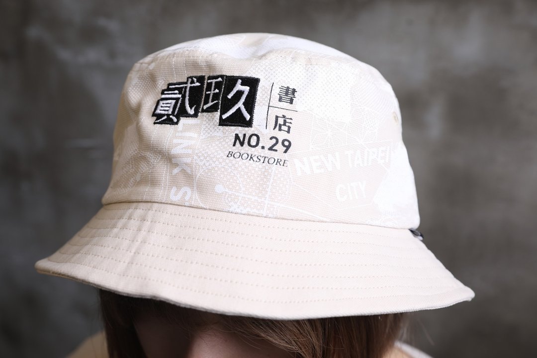 新北29书店联名款-贰玖渔夫帽 - 帽子 - 棉 白色