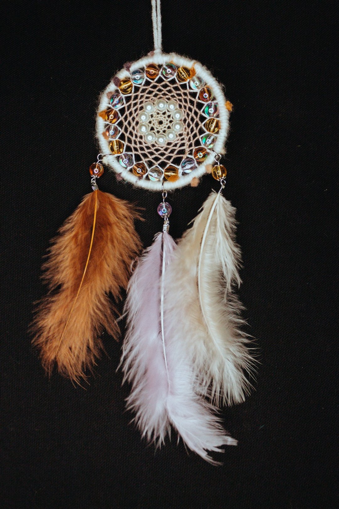 纯手工捕梦网 Handmade Dreamcatcher－【 泡泡糖－咖啡紫】 - 摆饰 - 棉 白色