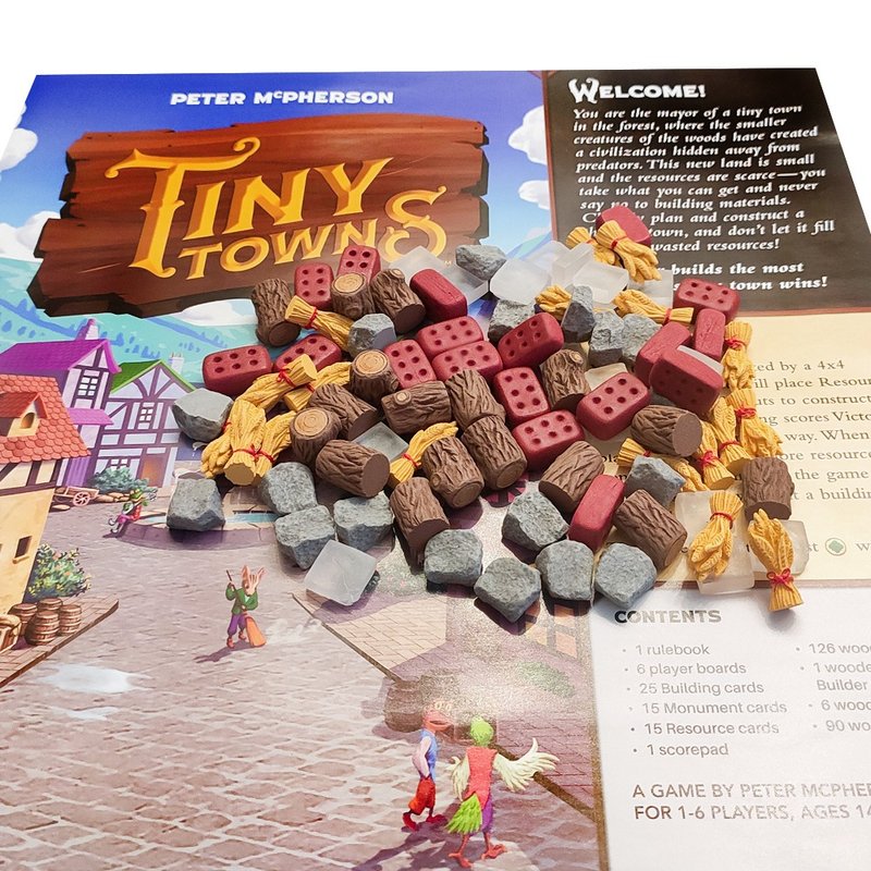与 Tiny Towns 棋盘游戏兼容的豪华资源代币 - 桌游/玩具 - 其他材质 