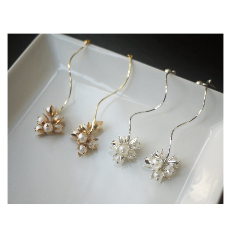 舞风花 | 夹式耳环 | 穿式耳环 | clip-on/pierced earrings - 耳环/耳夹 - 其他材质 多色