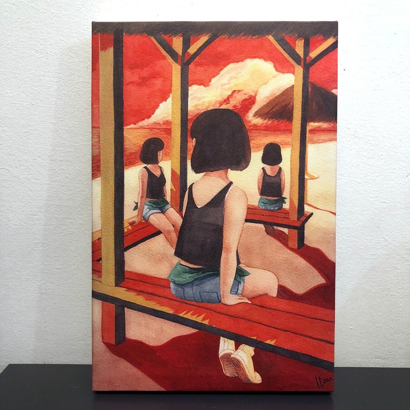 无尽的等待//无框画 - 海报/装饰画/版画 - 棉．麻 红色