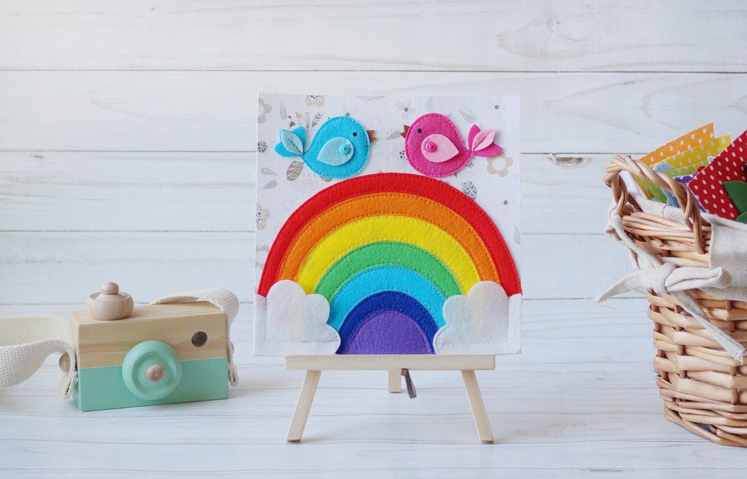 Rainbow book, Baby quiet felt montessori book, Developmental toys, Cognitive toy - 玩具/玩偶 - 环保材料 多色