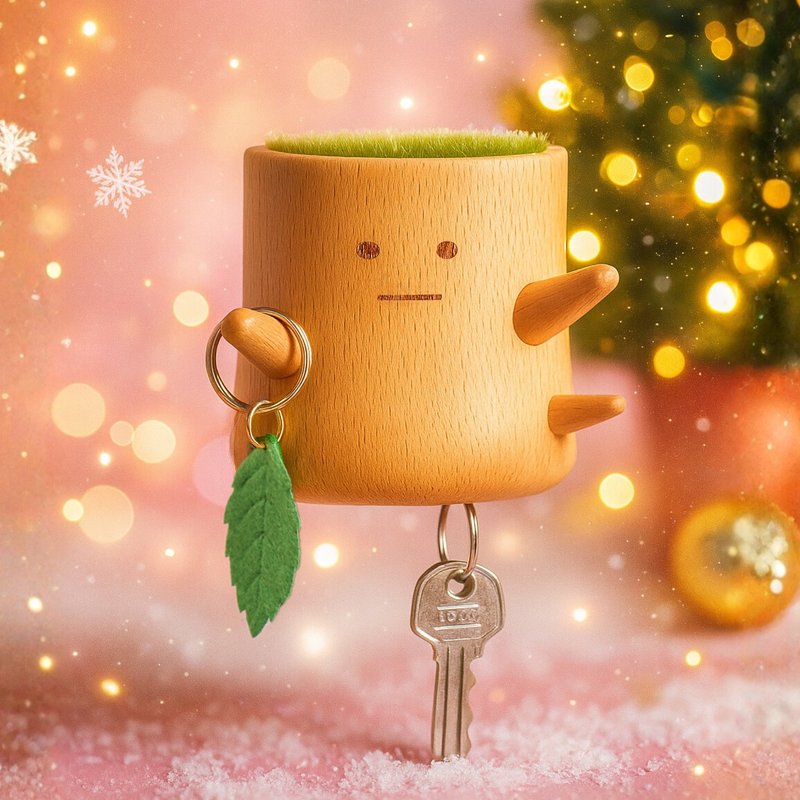【24H出货】小树妖钥匙挂架 雷射雕刻 乔迁 新家礼物 交换礼物 - 收纳用品 - 木头 咖啡色