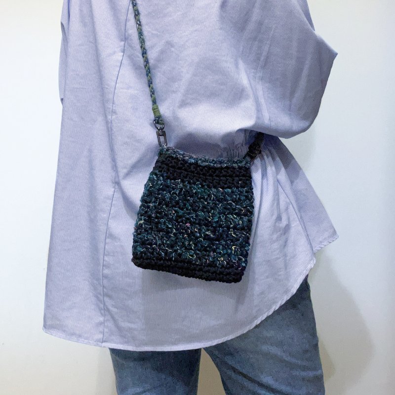 编织包/侧背包 - 黑夜的草原 - 钩针包包 - 侧背包/斜挎包 - 棉．麻 黑色