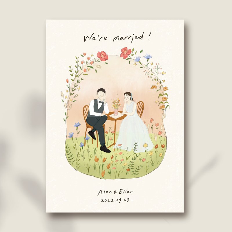 卷卷 似颜绘设计 定制画像 喜帖设计 卡片设计 人像插画 - 订制画像 - 纸 多色