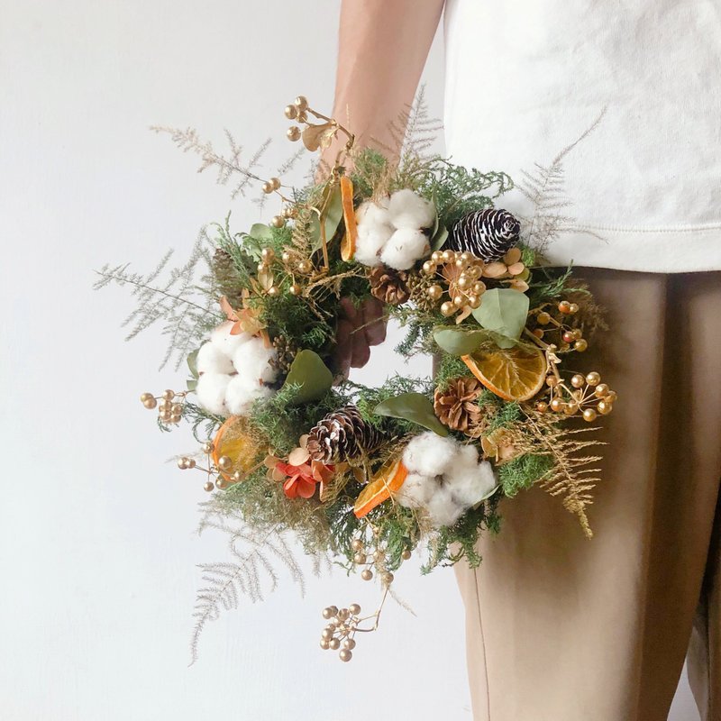 12 月・享生活・金色丰收圣诞花圈 - 植栽 - 植物．花 