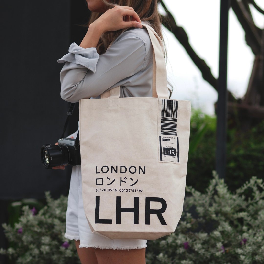 LHR LONDON - Canvas Tote Bag - Airport Edition - 其他 - 其他材质 白色