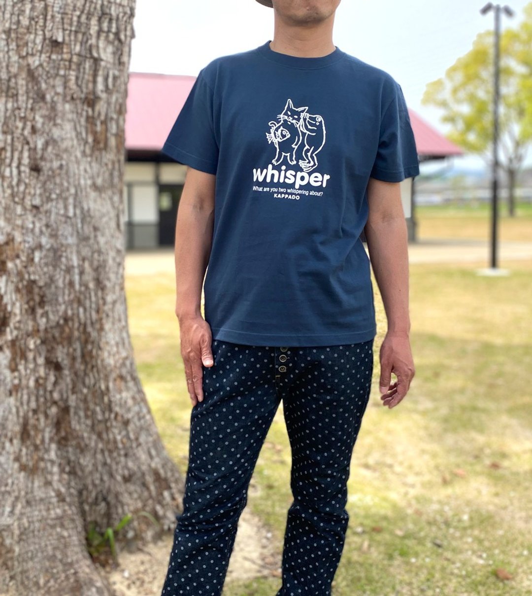 Cat and Blue Frog T-shirt Slate Unisex - 女装 T 恤 - 棉．麻 绿色