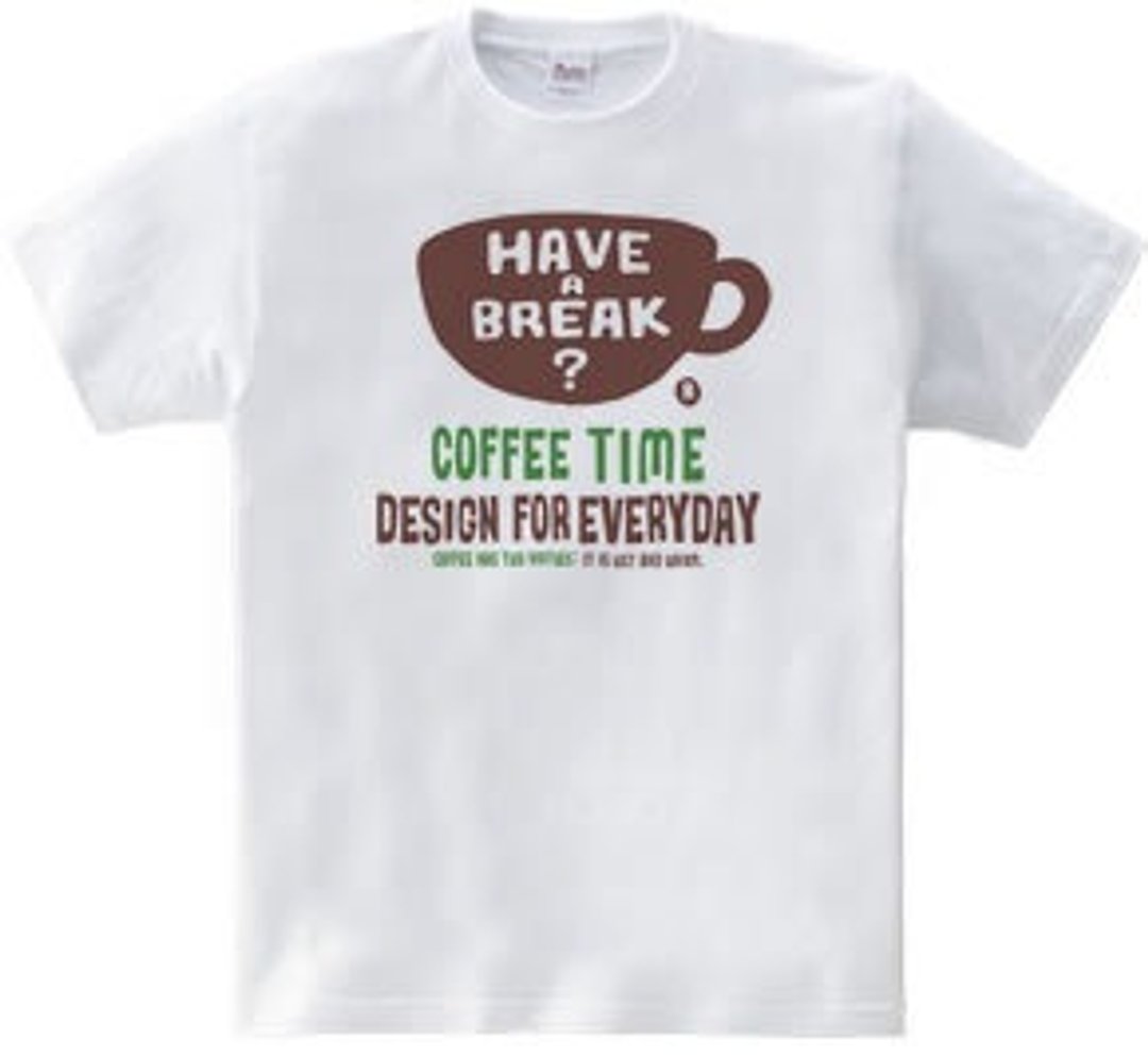 coffee time- ~ have a break? ~ 150.160 (WomanM.L) T-shirt order product] - 女装 T 恤 - 棉 白色
