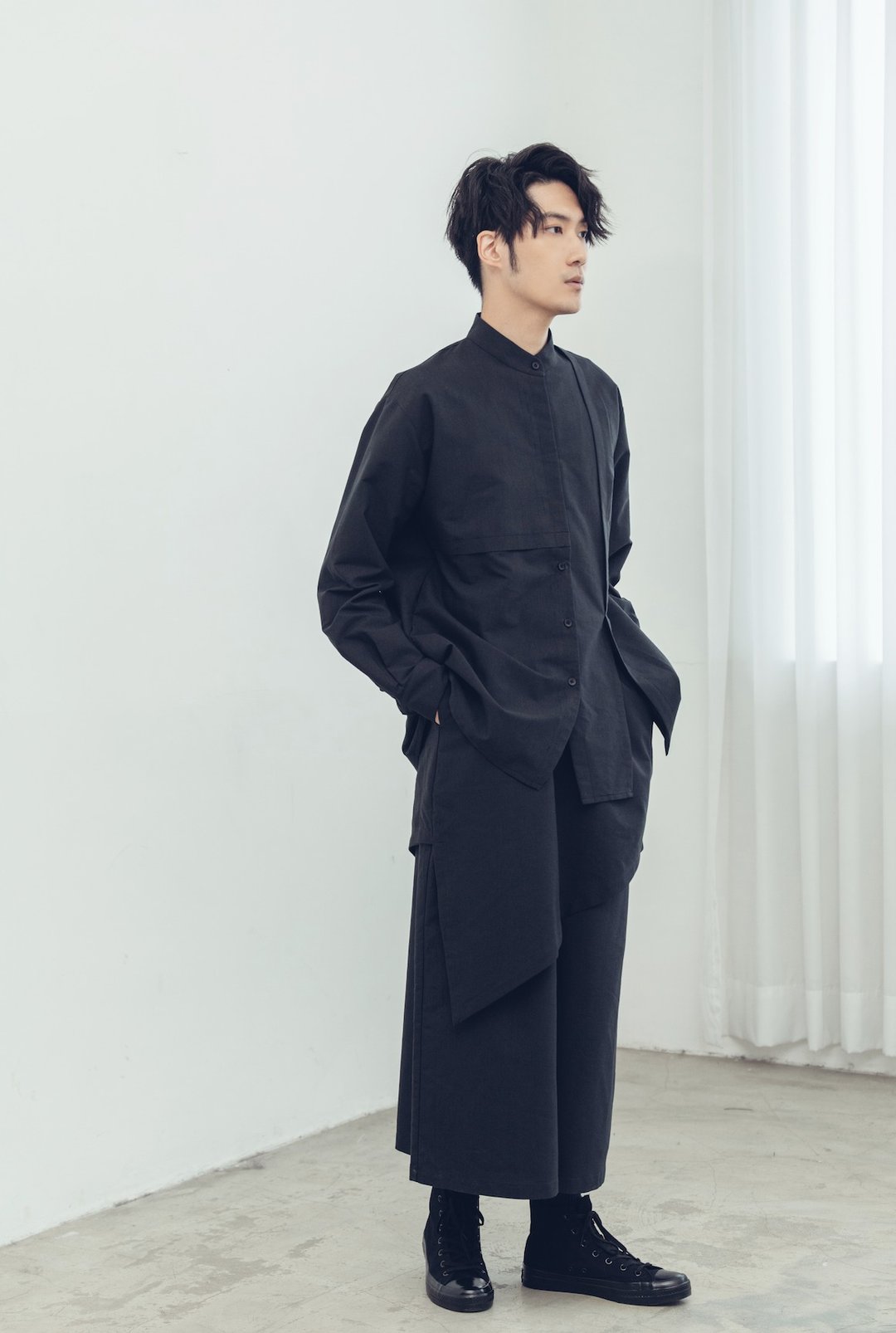 片式双层裤裙 (黑/灰) Organic Cotton & Recycle - 中性裤装 - 棉 黑色