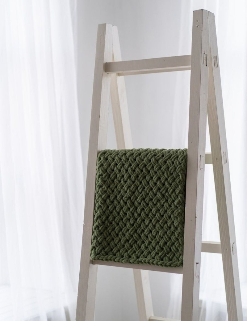 Cozy blanket warm soft bedspread chenille blanket Best gift for her - 被子/毛毯 - 聚酯纤维 绿色