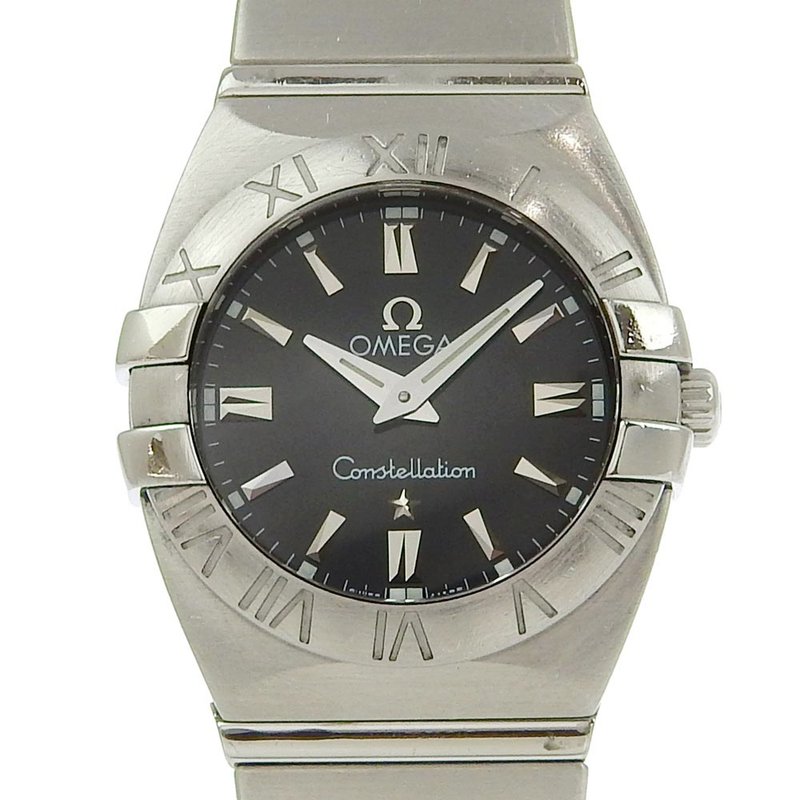 【日本直送】欧米茄 OMEGA constellation 腕表 1581.51 不锈钢 石英 指针式显示 黑色表盘【二手】 - 女表 - 不锈钢 