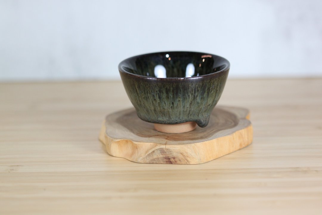 【沐春生活】50ml 天目釉泪 中式小茶杯 莺歌名家叶敏祥作品 - 茶具/茶杯 - 瓷 