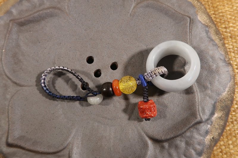 天然玉石翡翠汽车钥匙链 钥匙扣 包挂 挂件 定制礼物 - 钥匙链/钥匙包 - 玉石 