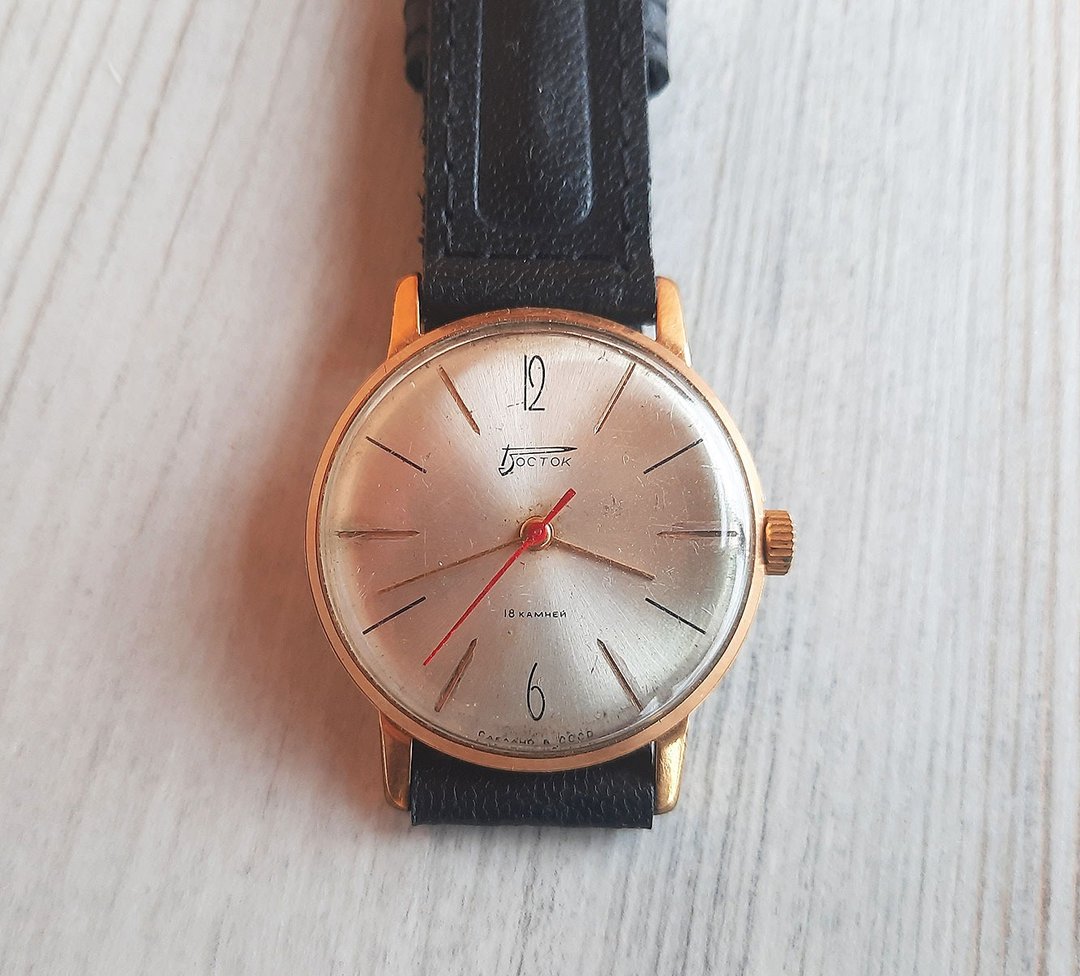 Vostok 18 jewels AU 20 gold plated watch wind up Soviet mens wristwatch vintage - 男表/中性表 - 其他金属 金色