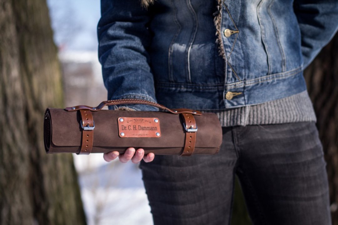 Leather watch roll for 6-18 watches, Leather pouch watch, Watch storage - 收纳用品 - 真皮 黑色
