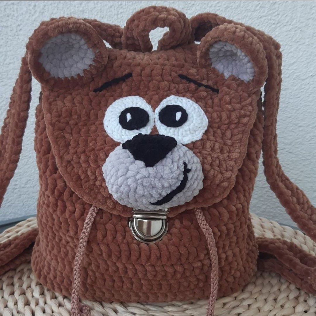熊背包钩针图案 Amigurumi，钩针熊包图案，背包 - 编织/刺绣/羊毛毡/裁缝 - 其他材质 咖啡色