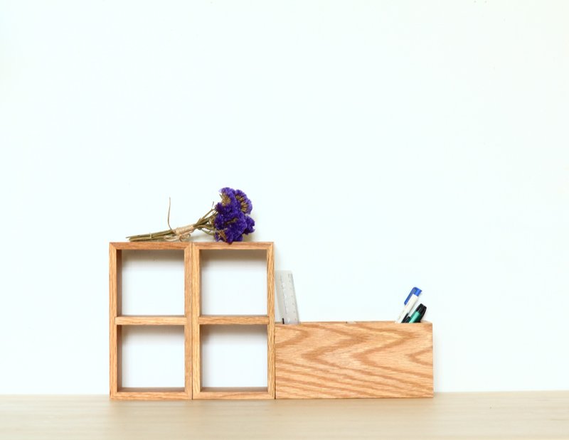 Zakka 2格原木收纳架/展示架-美国橡木 - 收纳用品 - 木头 橘色
