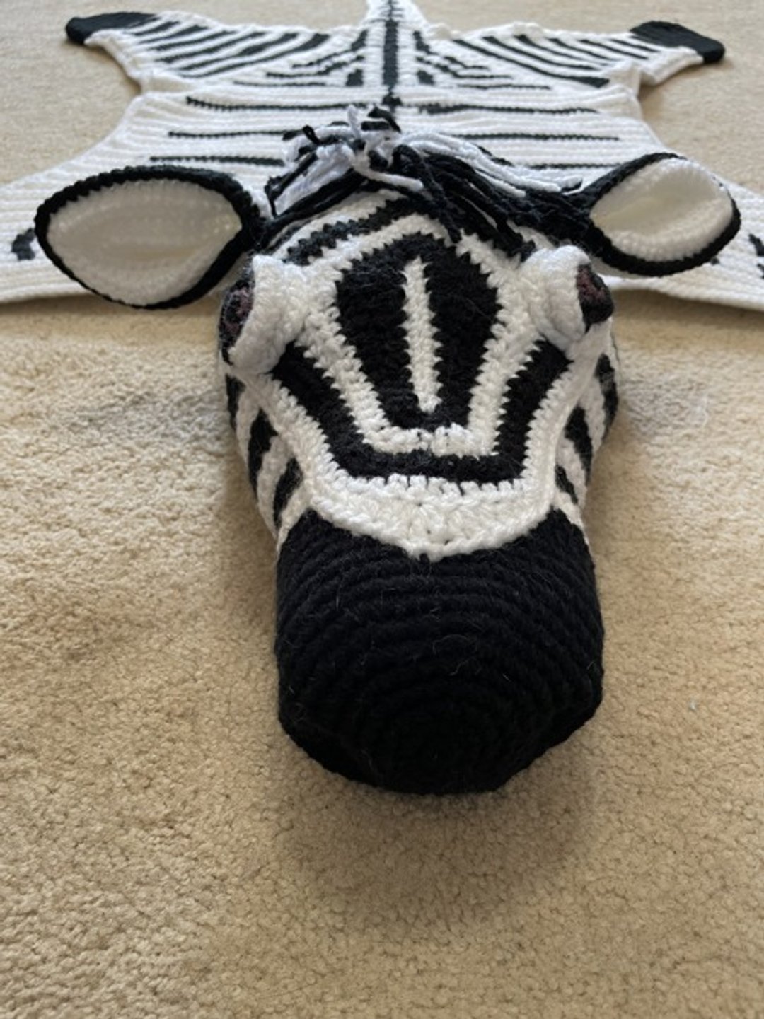 Crochet Animal Zebra Rug Mat (both sides) [Interior] Decoration [Cushion] [Rug] - 餐垫/桌巾 - 棉 