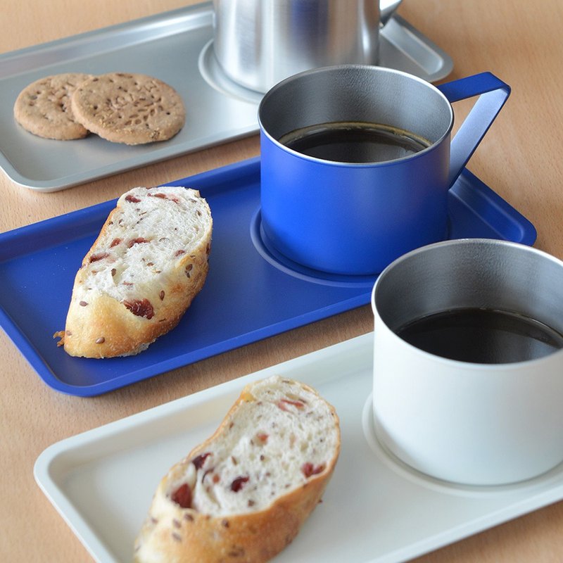 日本高桑金属 日制轻食刻杯盘2件组(轻铝餐盘+18-8不锈钢马克杯) - 盘子/餐盘/盘架 - 不锈钢 多色