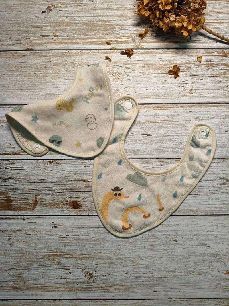 小围兜2入-小龙添喜 - 围嘴/口水巾 - 棉．麻 