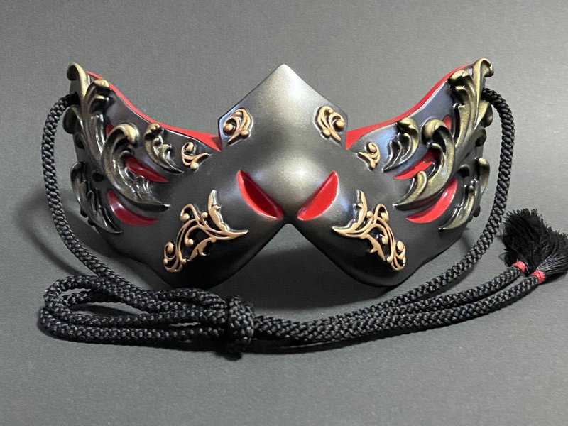 狐狸面具半哥德版，金属红 - 口罩 - 塑料 红色