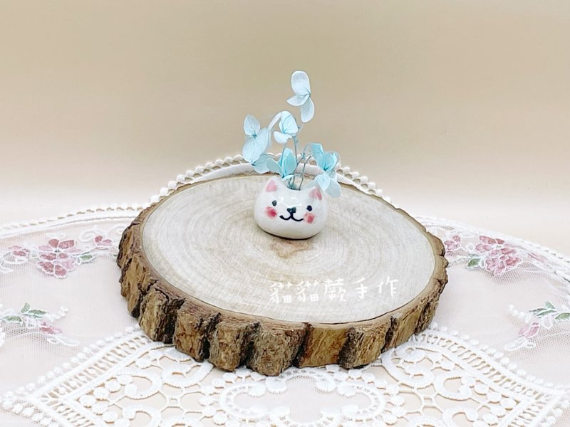 圆滚滚小白猫 线香座  薰香  疗愈小物  小花瓶 多用途陶器  猫猫 - 摆饰 - 瓷 白色