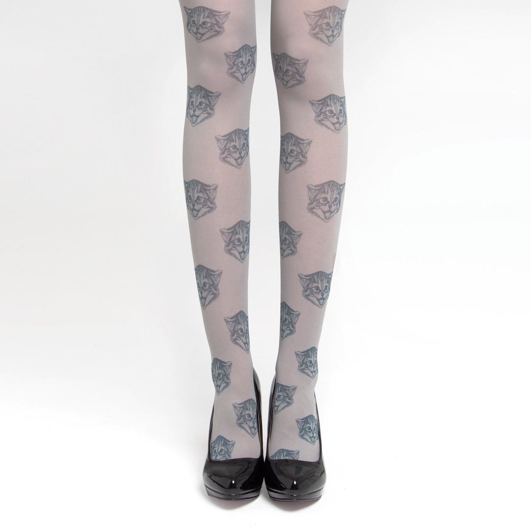 Kitten tights, cute outfit accessory for cat lovers - 女装内搭/紧身裤 - 尼龙 灰色