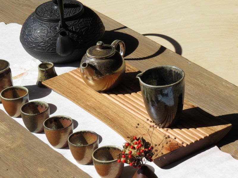 HO MOOD 解构系列—手作 原木茶盘 - 杯垫 - 木头 咖啡色