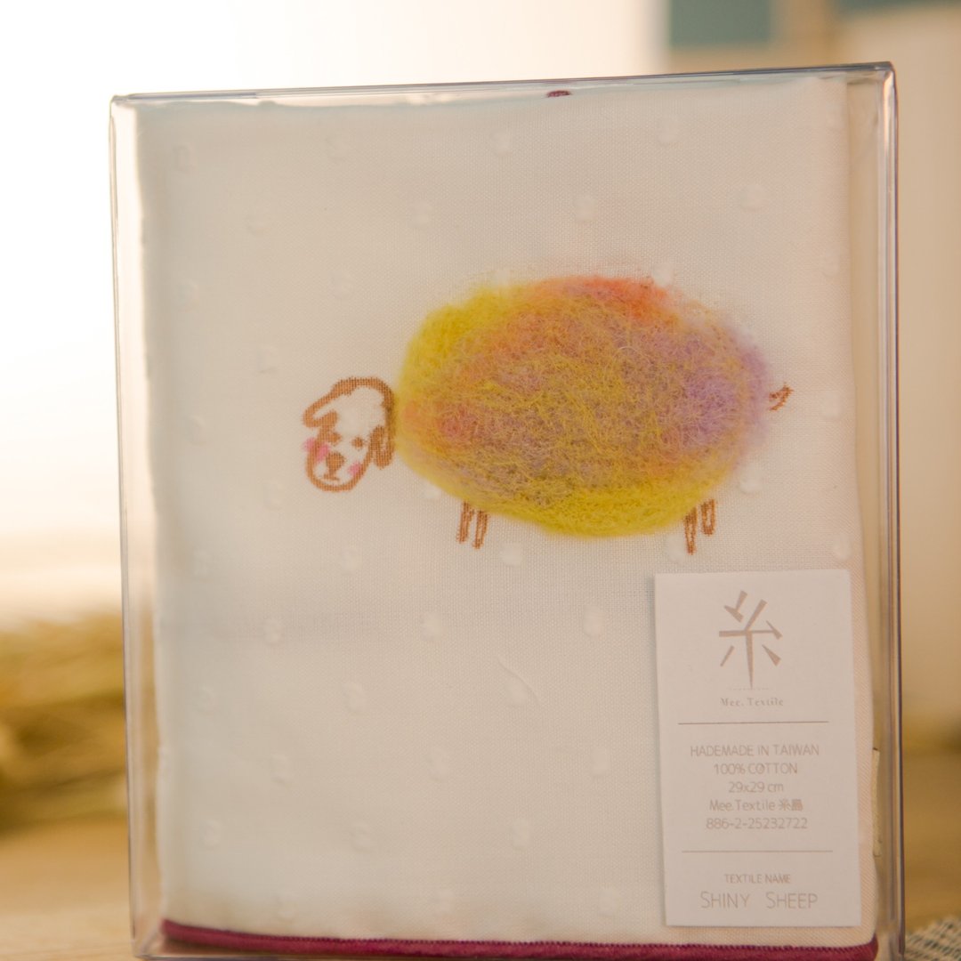Shiny Sheep 小羊毡画口布/手帕 - 围嘴/口水巾 - 羊毛 黄色