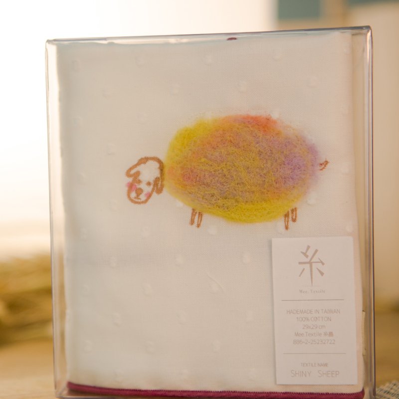 Shiny Sheep 小羊毡画口布/手帕 - 围嘴/口水巾 - 羊毛 黄色