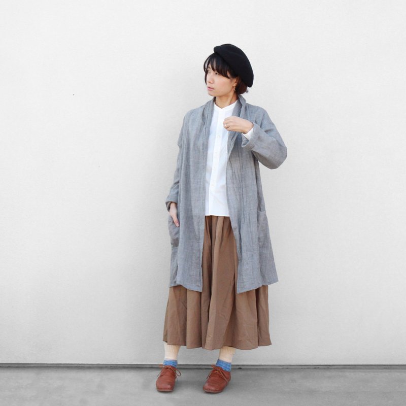 Washable wool long cardigan GRY · Unisex F - 背带裤/连体裤 - 其他材质 灰色
