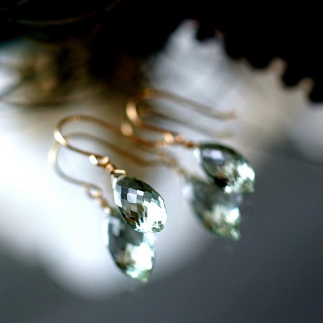 绿色碧玺chandelier 切割医疗级不锈钢耳环 Elisabet - 耳环/耳夹 - 宝石 绿色