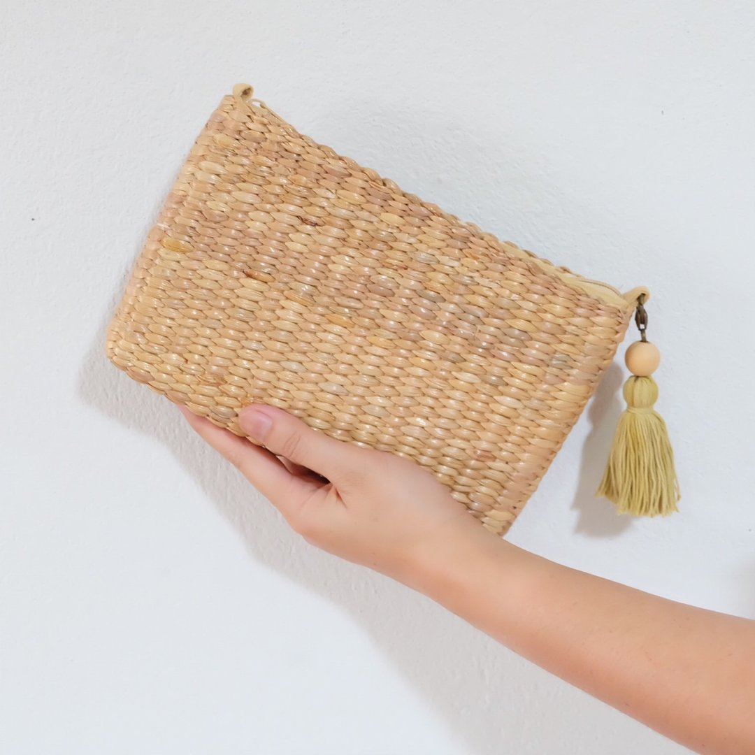 Square woven clutch bag - 手拿包 - 植物．花 