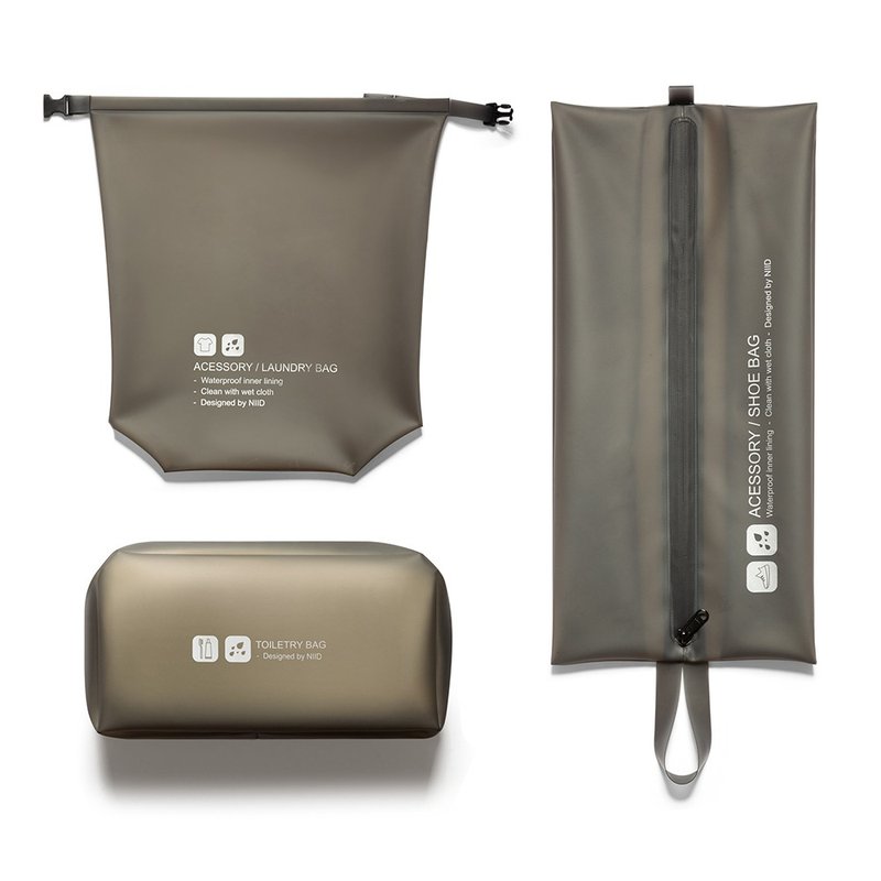 【圣诞礼物】Travel Kit TK 旅行运动收纳组 - 侧背包/斜挎包 - 聚酯纤维 黑色