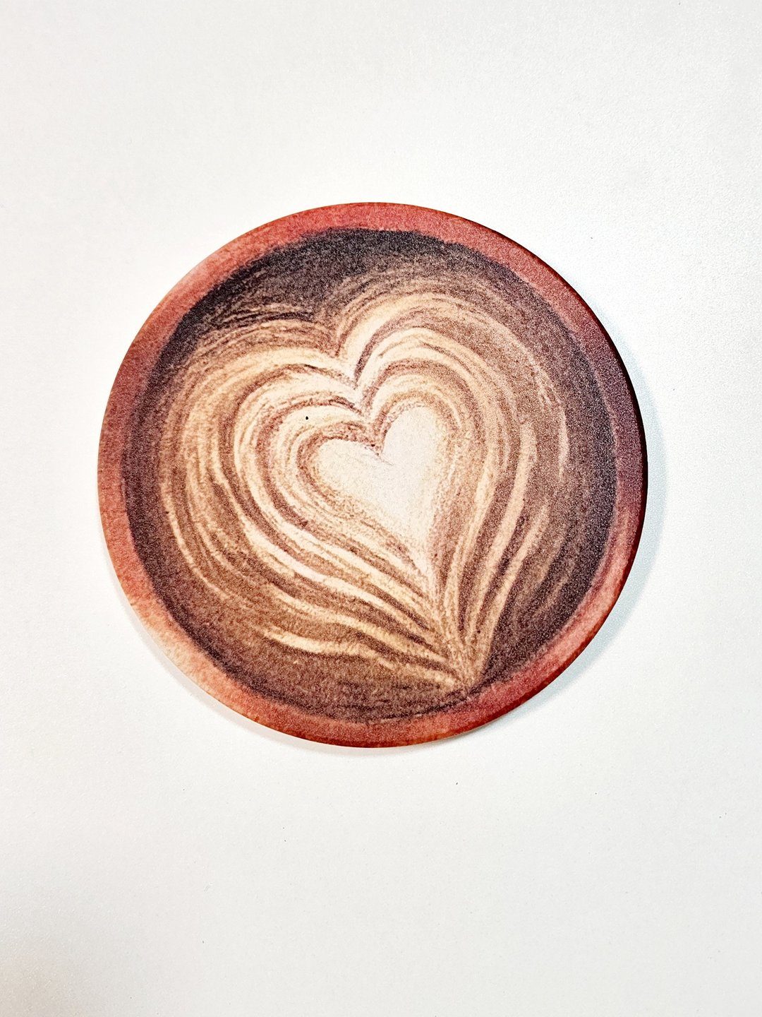 原创 手绘 和谐粉彩咖啡 陶瓷杯垫 - 杯垫 - 陶 白色