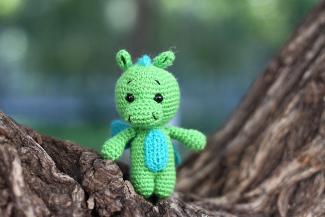 Baby dragon, Fire dragon, Crochet dragon, Crochet dragon Stuffed toy, dragon toy - 玩具/玩偶 - 羊毛 